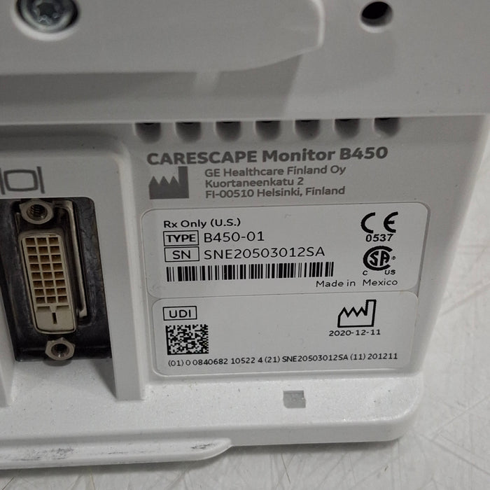 GE Healthcare GE Healthcare Carescape B450 Post Anesthesia Care Patient Monitor Patient Monitors reLink Medical