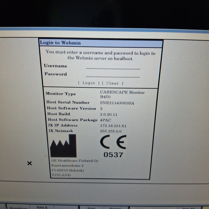 GE Healthcare GE Healthcare Carescape B450 Post Anesthesia Care Patient Monitor Patient Monitors reLink Medical
