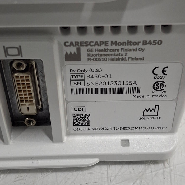 GE Healthcare GE Healthcare Carescape B450 Critical Care Patient Monitor Patient Monitors reLink Medical