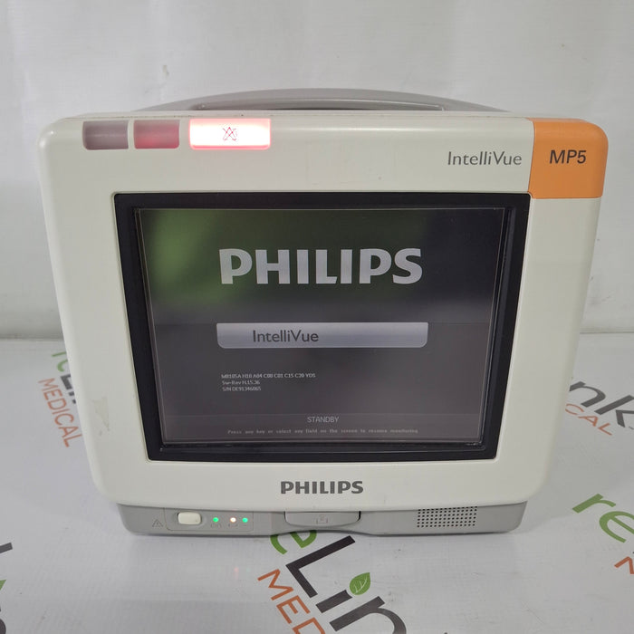 Philips Intellivue MP5 - ECG, OxiMax SpO2, NIBP Patient Monitor