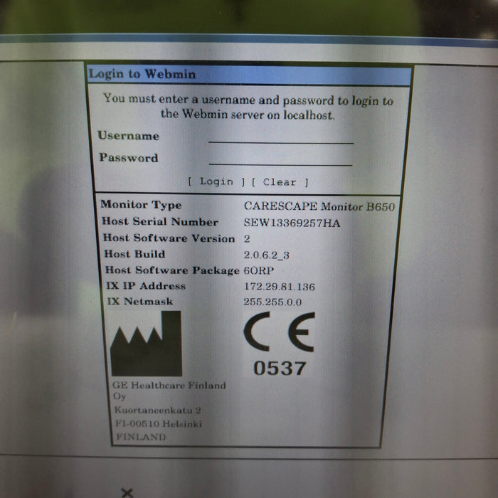 GE Healthcare Carescape B650 Patient Monitor