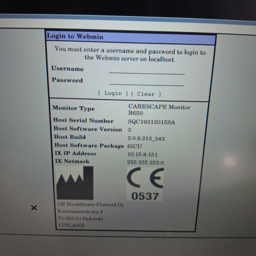GE Healthcare GE Healthcare Carescape B650 Patient Monitor Patient Monitors reLink Medical