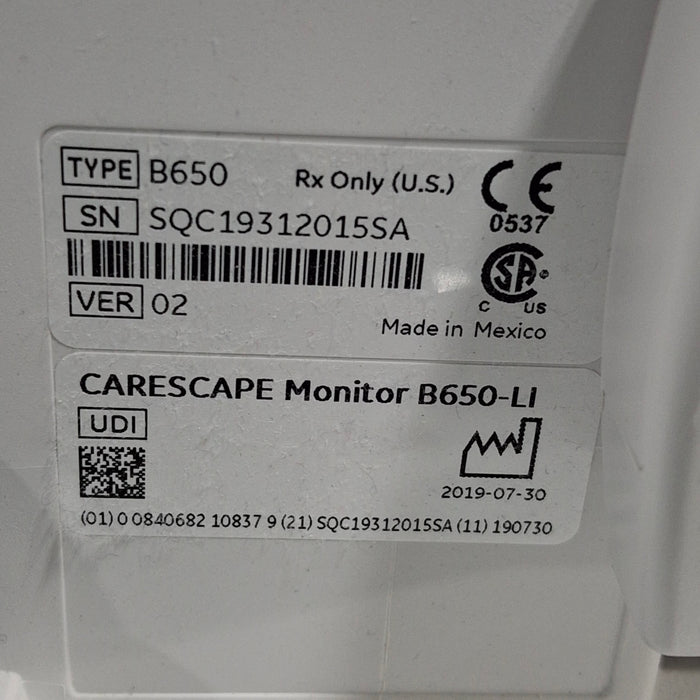 GE Healthcare GE Healthcare Carescape B650 Patient Monitor Patient Monitors reLink Medical