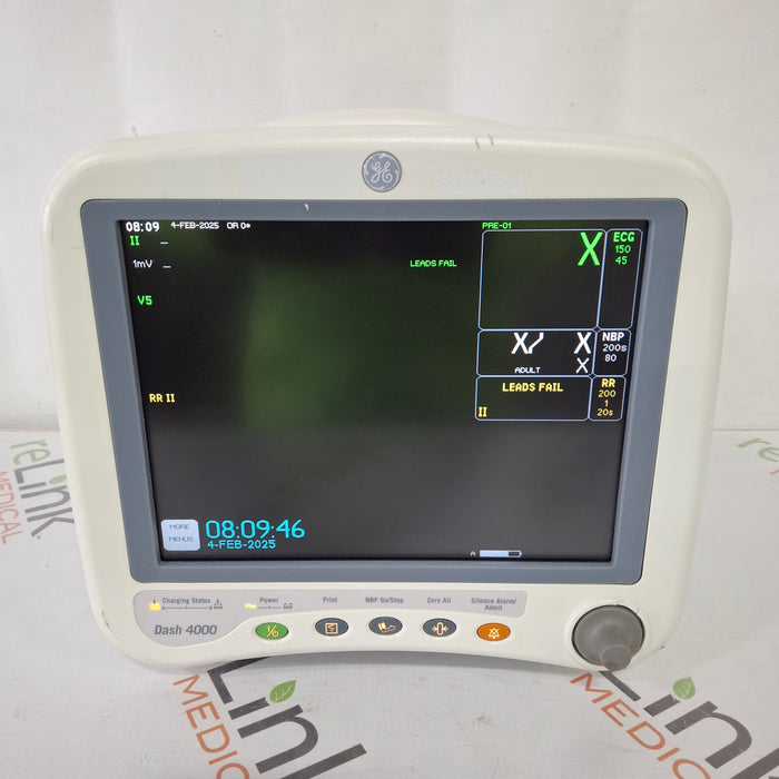 GE Healthcare Dash 4000 - Masimo SpO2 Patient Monitor