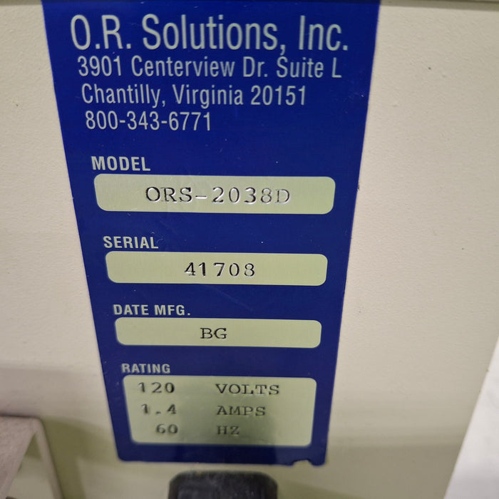OR Solutions OR Solutions ORS-2038D Solution Warmer Surgical Equipment reLink Medical