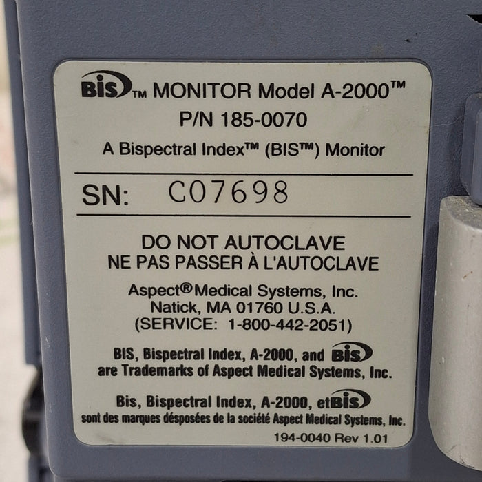 Aspect Medical Systems A-2000 Bispectral Index Monitor