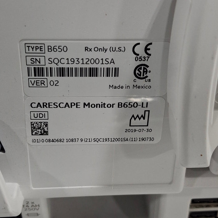 GE Healthcare GE Healthcare Carescape B650 Patient Monitor Patient Monitors reLink Medical