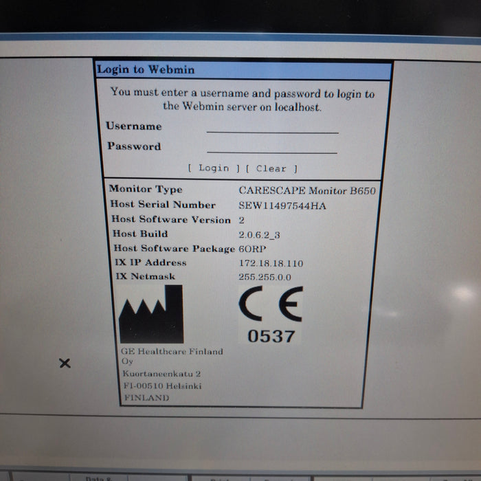 GE Healthcare Carescape B650 Patient Monitor