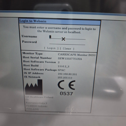 GE Healthcare GE Healthcare Carescape B650 Patient Monitor Patient Monitors reLink Medical