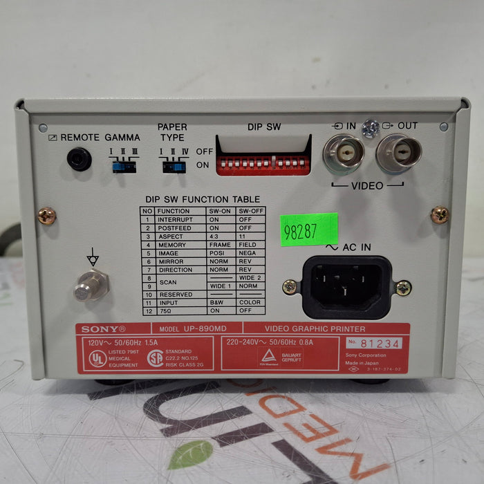 Sony Sony UP-890MD Imager / Printer Ultrasound reLink Medical