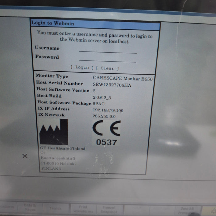 GE Healthcare GE Healthcare Carescape B650 Patient Monitor Patient Monitors reLink Medical