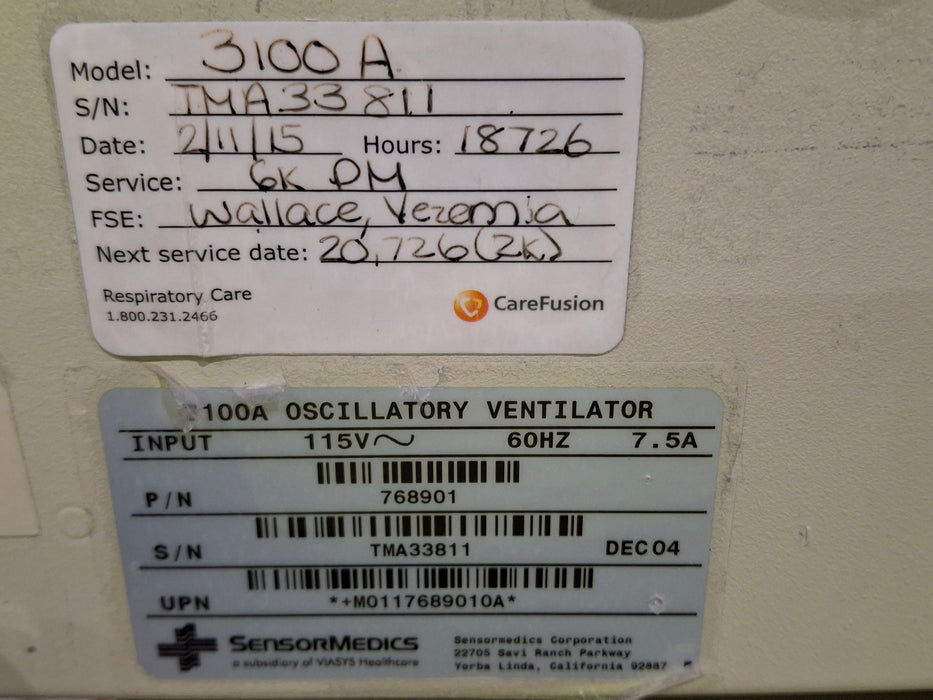 CareFusion CareFusion SensorMedics 3100A Oscillatory Ventilator Respiratory reLink Medical