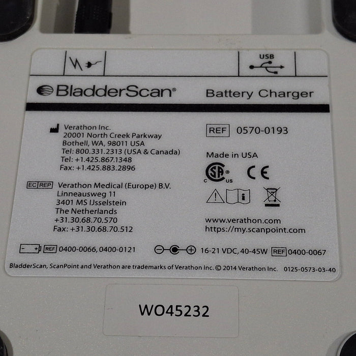 Verathon Medical, Inc Verathon Medical, Inc BladderScan 0570-0193 Battery Charger Surgical Equipment reLink Medical