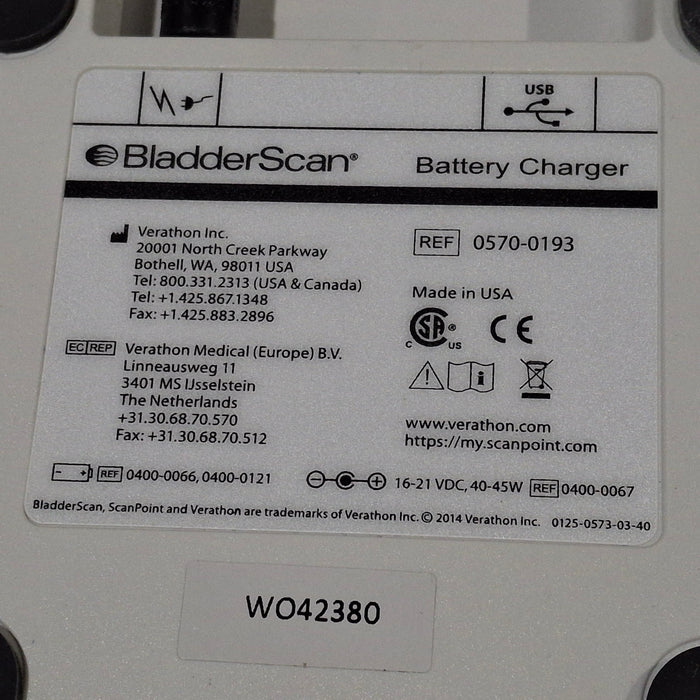 Verathon Medical, Inc Verathon Medical, Inc BladderScan 0570-0193 Battery Charger Surgical Equipment reLink Medical