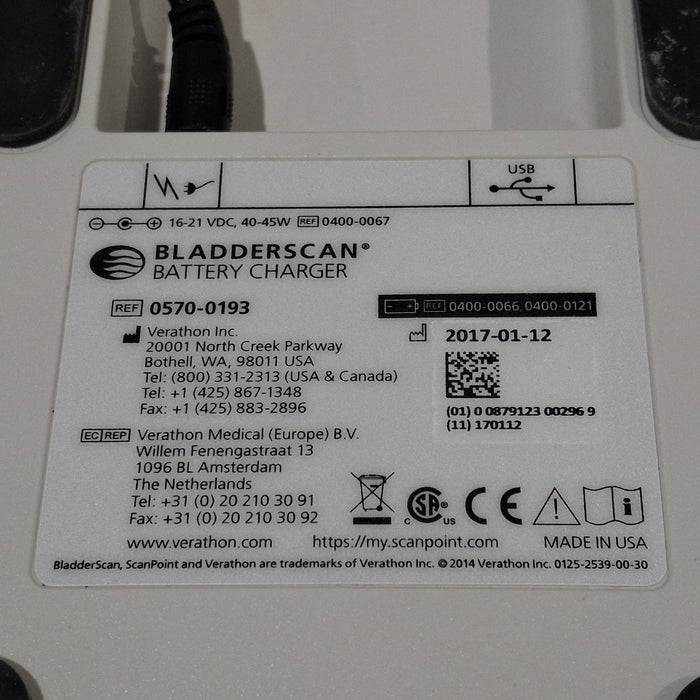 Verathon Medical, Inc BladderScan 0570-0193 Battery Charger