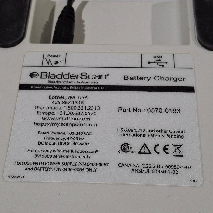 Verathon Medical, Inc BladderScan 0570-0193 Battery Charger