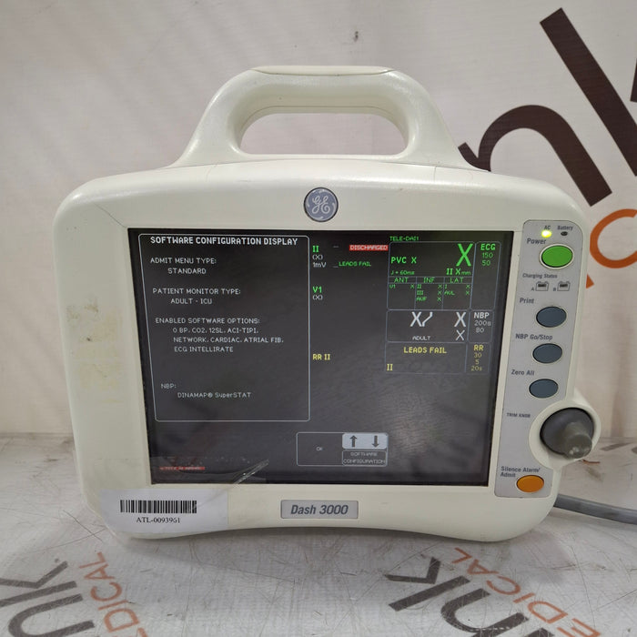GE Healthcare Dash 3000 - GE/Nellcor SpO2 Patient Monitor