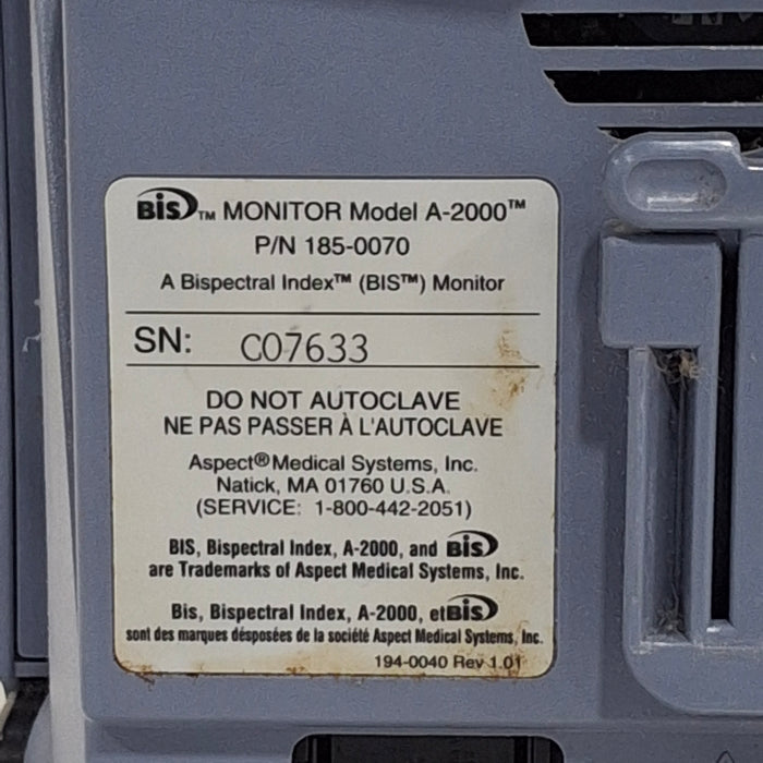 Aspect Medical Systems A-2000 Bispectral Index Monitor