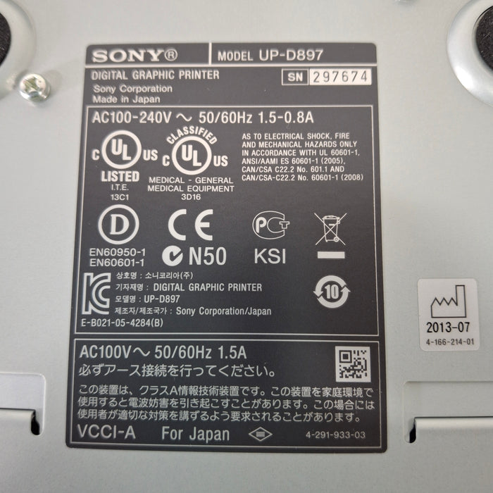 Sony Sony UP-D897 Digital Graphic Printer CR and Imagers reLink Medical