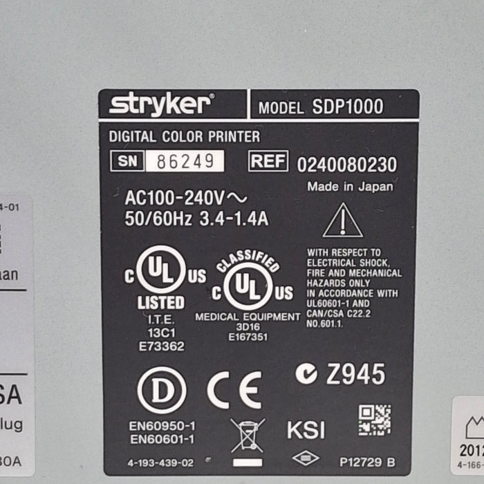 Stryker SDP1000 Digital Color Printer
