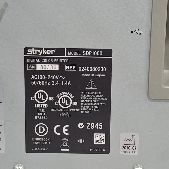 Stryker Stryker SDP1000 Digital Color Printer Rigid Endoscopy reLink Medical