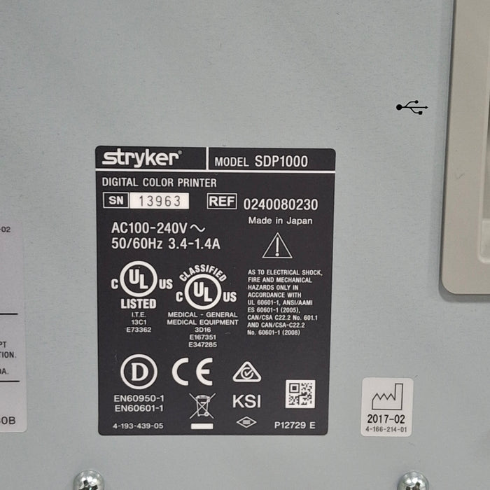Stryker Stryker SDP1000 Digital Color Printer Rigid Endoscopy reLink Medical