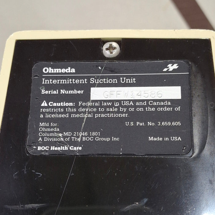 Ohmeda Medical Ohmeda Medical 200 Intermittent Suction Unit Respiratory reLink Medical