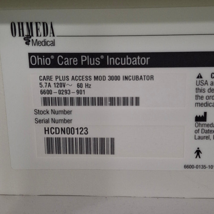 Ohmeda Medical Ohmeda Medical Ohio Care Plus Model 3000 Incubator Infant Warmers and Incubators reLink Medical