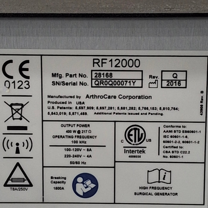 ArthroCare Corporation Quantum 2 Electrosurgical Unit