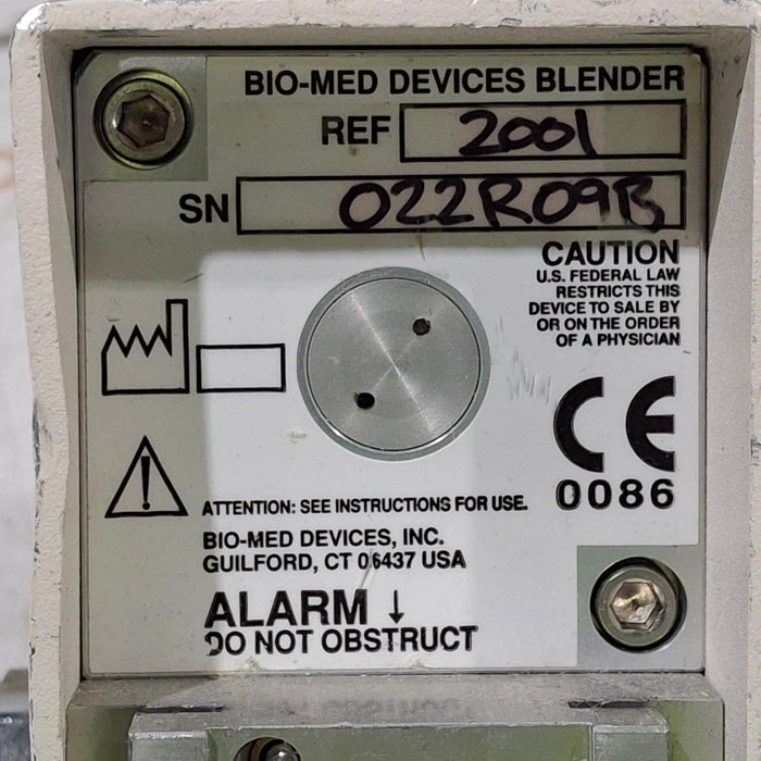 Bio-Med Devices 2001 Air/Oxygen Blender