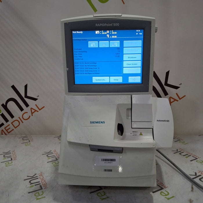 Siemens Rapidpoint 500 Blood Gas Analyzer