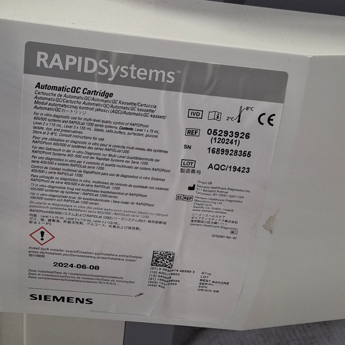 Siemens Rapidpoint 500 Blood Gas Analyzer