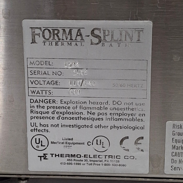 Thermo-Electric Thermo-Electric Forma-Splint Thermal Bath Research Lab reLink Medical