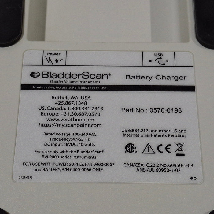 Verathon Medical, Inc Verathon Medical, Inc BladderScan 0570-0193 Battery Charger Surgical Equipment reLink Medical