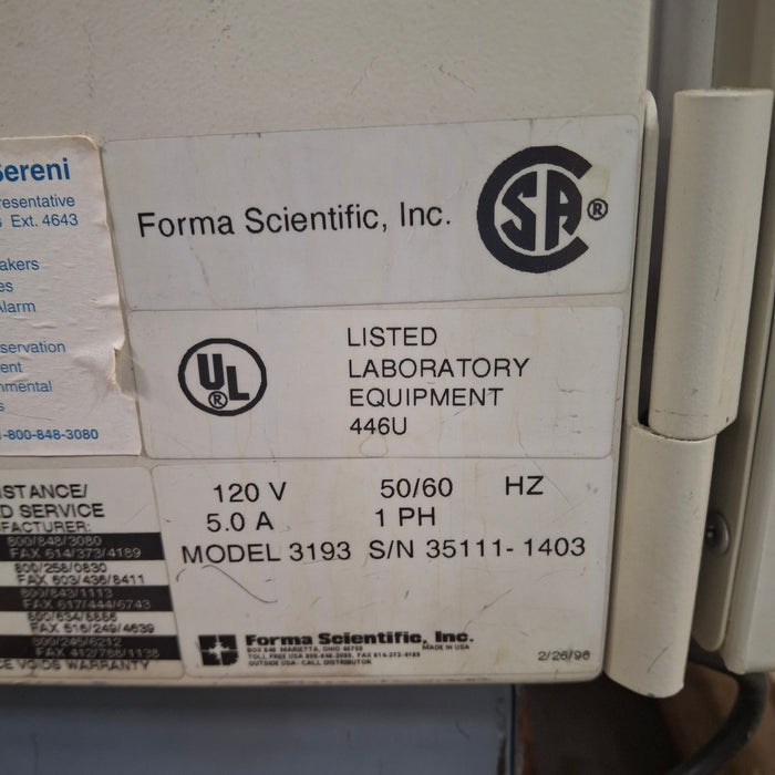 Forma Scientific Forma Scientific 3193 Water Jacketed Incubator Research Lab reLink Medical