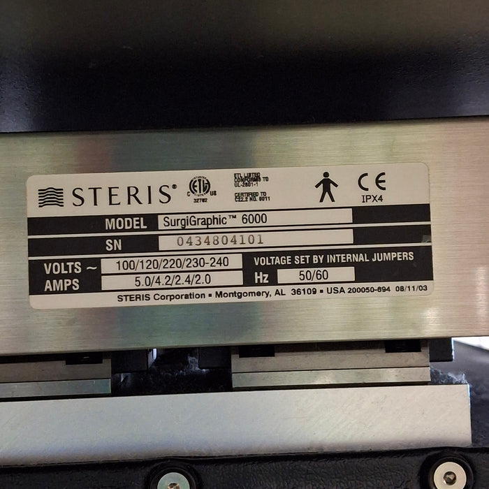 Steris Surgigraphic 6000 Surgical Table