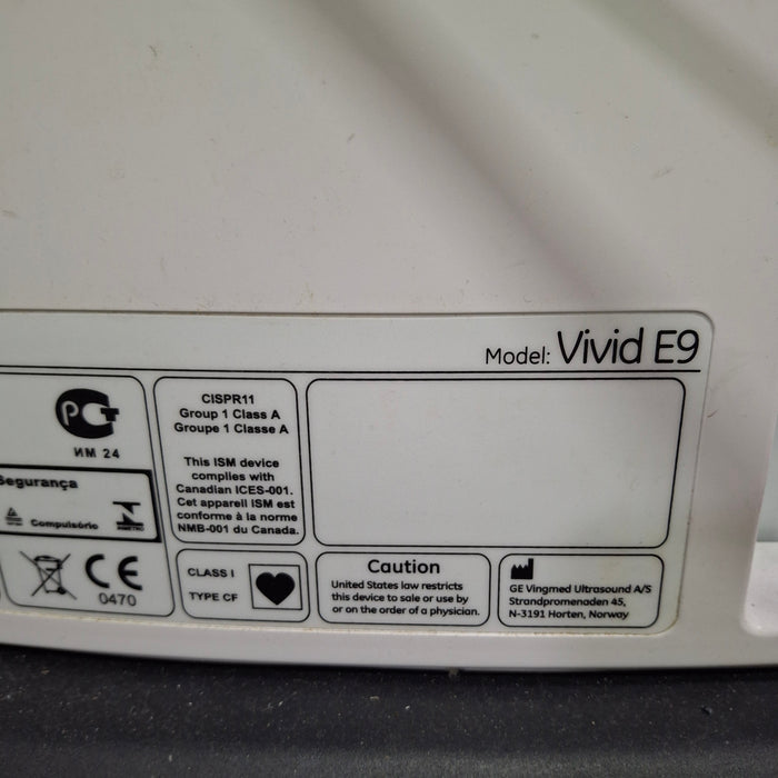 GE Healthcare Vivid E9 Ultrasound