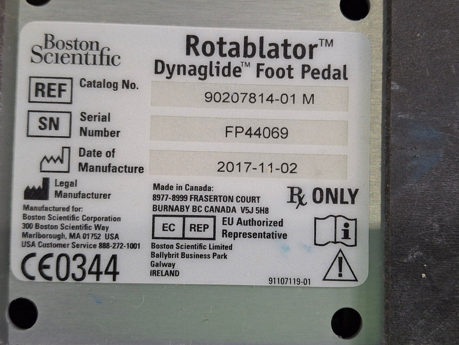 Boston Scientific 90207814-01  Rotablator Dynaglide Foot Switch