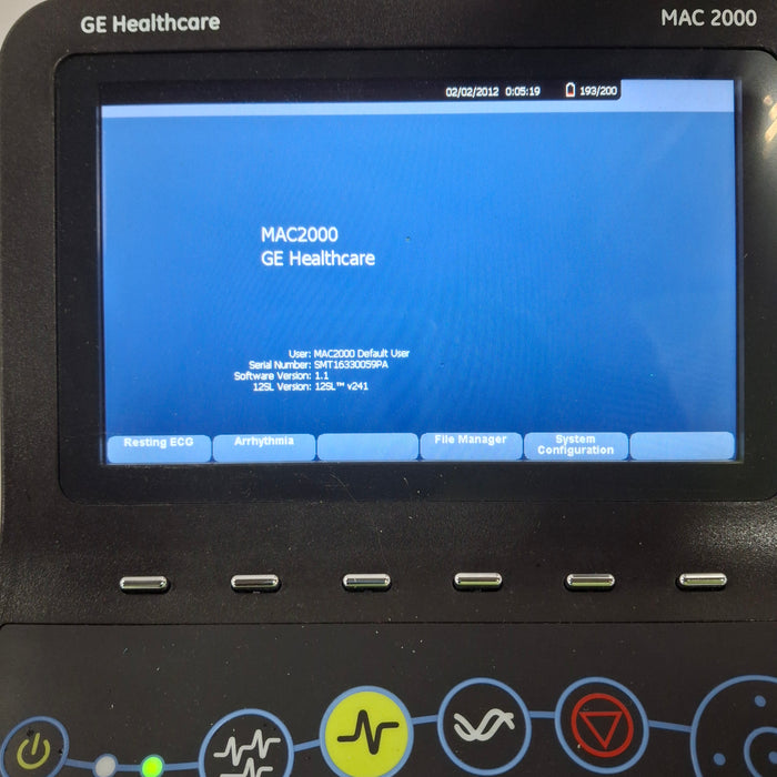 GE Healthcare MAC 2000 ECG w/Multilink Cable Module