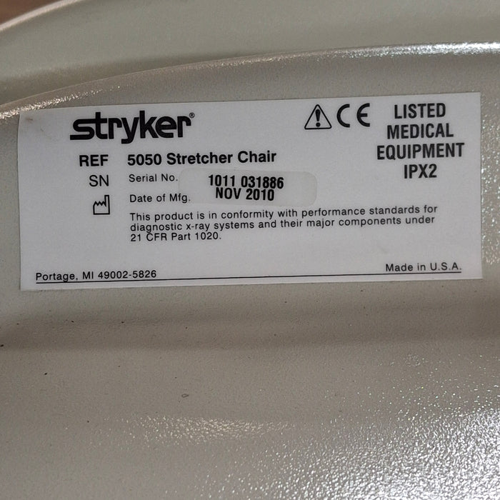 Stryker 5050 Stretcher Chair Gurney Patient Transport