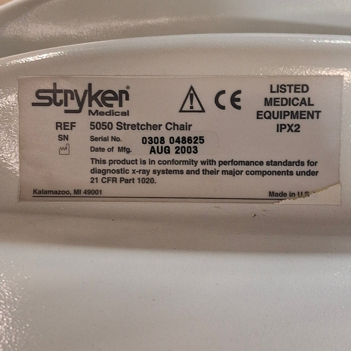 Stryker 5050 Stretcher Chair Gurney Patient Transport