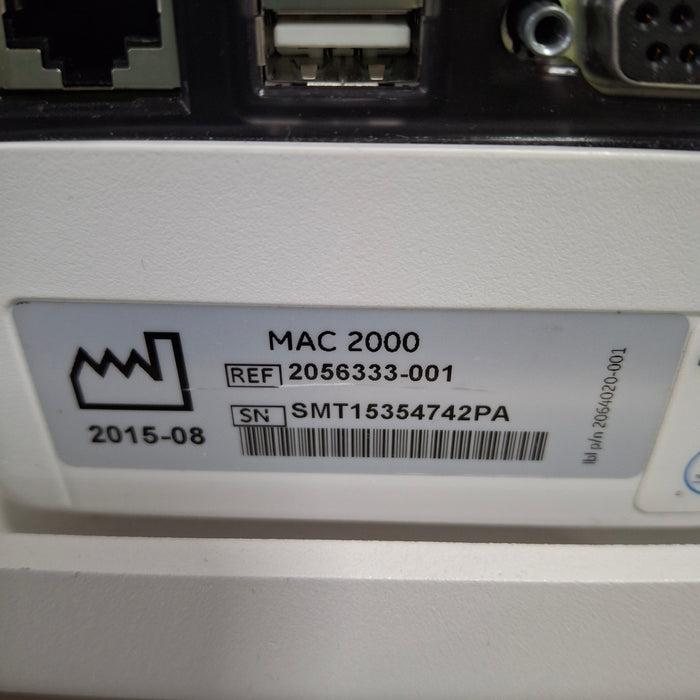 GE Healthcare MAC 2000 ECG w/Multilink Cable Module