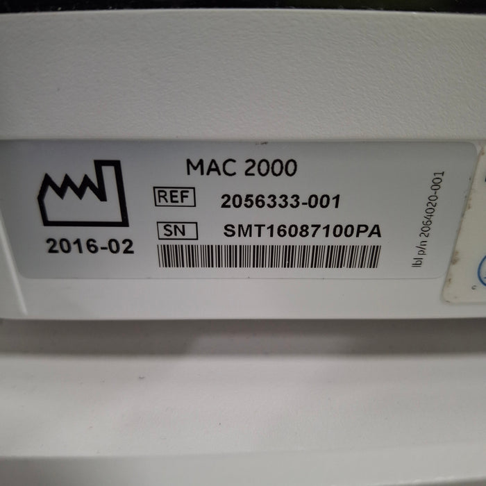 GE Healthcare MAC 2000 ECG w/Multilink Cable Module