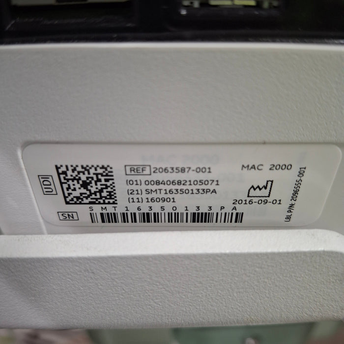 GE Healthcare MAC 2000 ECG w/Multilink Cable Module