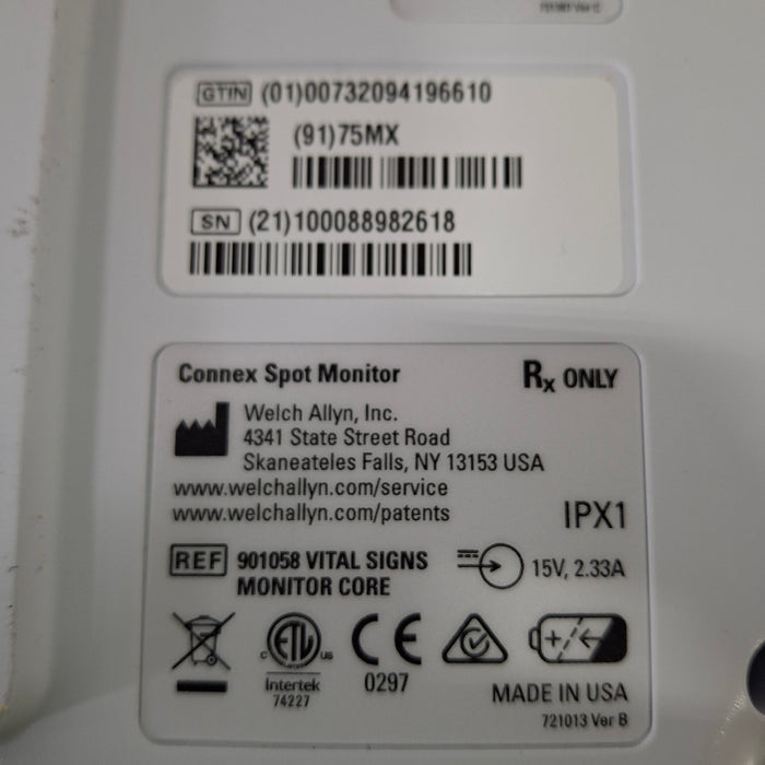 Welch Allyn Connex Spot 75MX Vital Signs Monitor Monitor