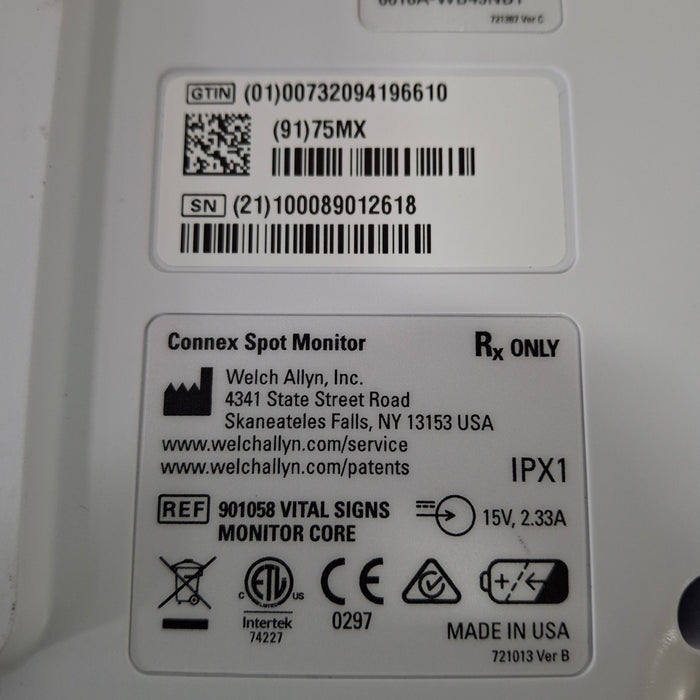 Welch Allyn Connex Spot 75MX Vital Signs Monitor Monitor