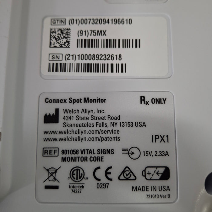 Welch Allyn Connex Spot 75MX Vital Signs Monitor Monitor