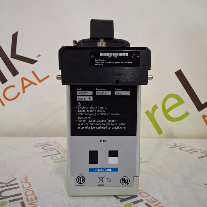 Datex-Ohmeda Tec 6 Plus Desflurane Vaporizer