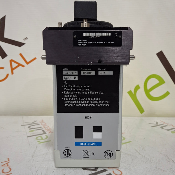 Datex-Ohmeda Tec 6 Plus Desflurane Vaporizer