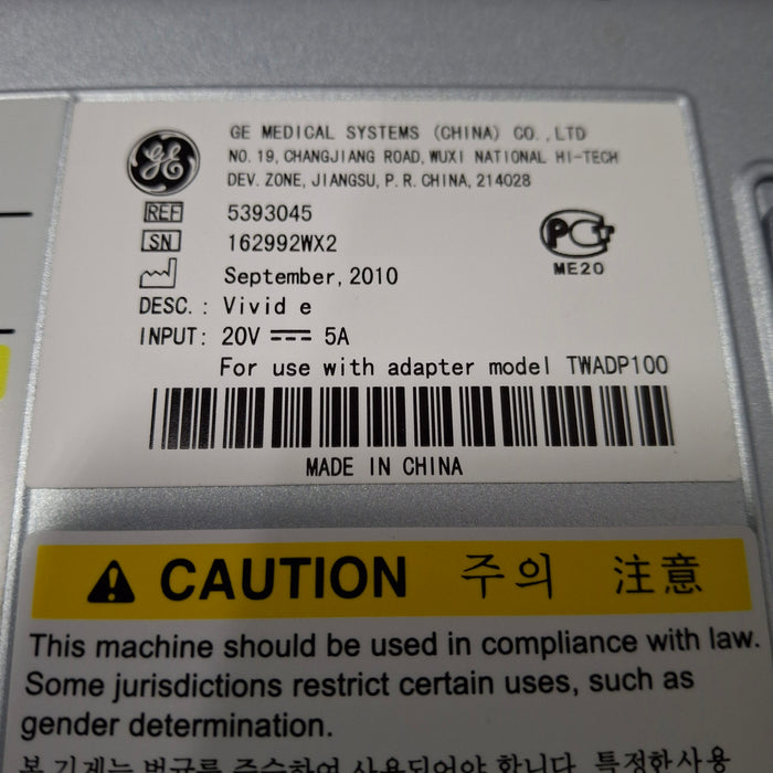 GE Healthcare Vivid E Portable Ultrasound